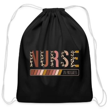 Nurse Loading Nurse In Progress Future Nurse - Cotton Drawstring Bag - black - Front