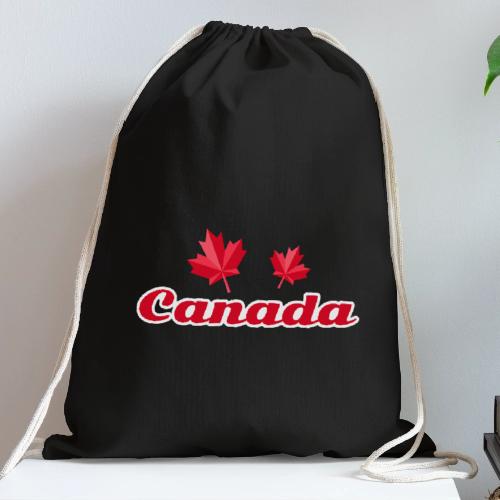 Canada with two maple leaves - Cotton Drawstring Bag