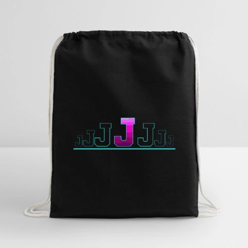 Letter J – Capital Varsity Alphabet Monogram - Cotton Drawstring Bag