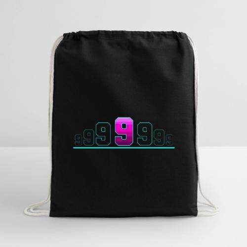 Number 9 in Magenta: Varsity Font - Cotton Drawstring Bag