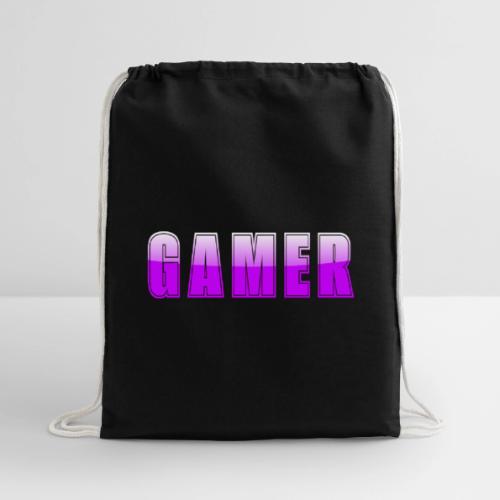 Gamer Purple Glossy Collegiate Design - Cotton Drawstring Bag