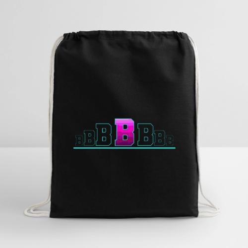 Letter B – Capital Varsity Alphabet Monogram - Cotton Drawstring Bag