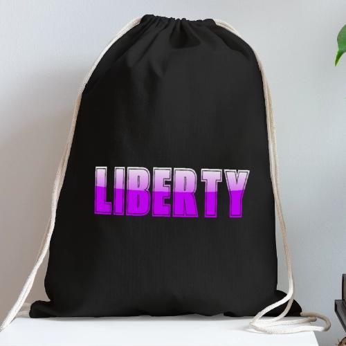 Liberty Typography Graphic Design - Cotton Drawstring Bag