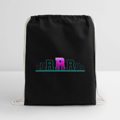 Letter R – Capital Varsity Alphabet Monogram - Cotton Drawstring Bag