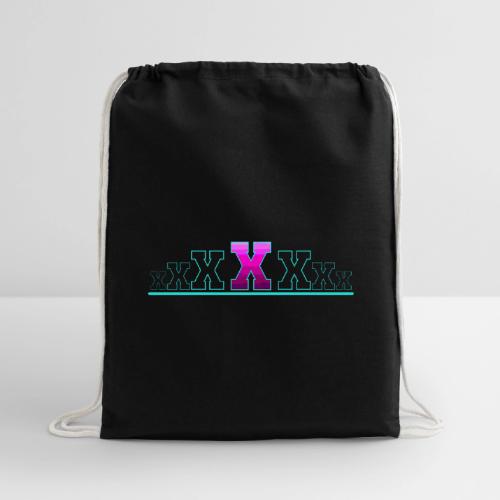 Letter X – Capital Varsity Alphabet Monogram - Cotton Drawstring Bag