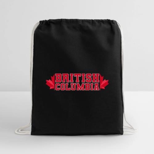 British Columbia with maple leaf - Cotton Drawstring Bag