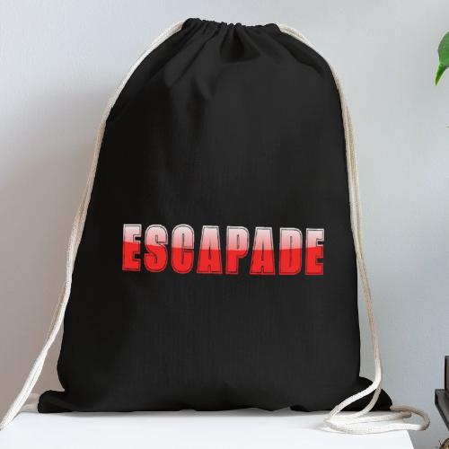 ESCAPADE Bold Typography Graphic Design - Cotton Drawstring Bag