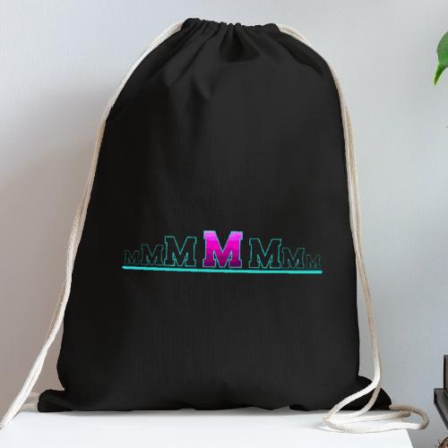 Letter M – Capital Varsity Alphabet Monogram - Cotton Drawstring Bag