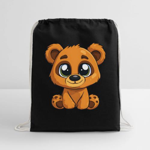 Smiling Sitting Baby Bear - Cotton Drawstring Bag