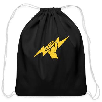Electrician Hand Flash - Cotton Drawstring Bag - black - Front