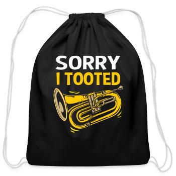 Tuba Sorry I Tooted - Cotton Drawstring Bag - black - Front