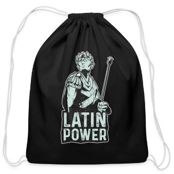 Latin Power Historical Emperor Hispanic Heritage - Cotton Drawstring Bag - black - Front