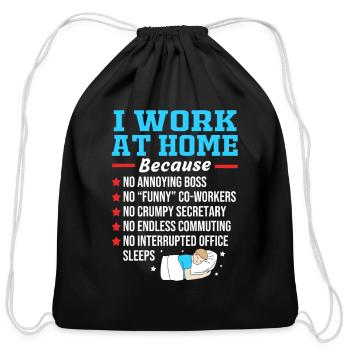 Funny Wfh Remote Worker Sarcastic Work From Home - Cotton Drawstring Bag - black - Front