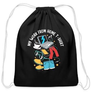 Wfh Remote Worker My Work From Home - Cotton Drawstring Bag - black - Front