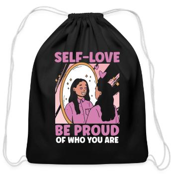 Be Proud of Who You Are Mirror Confidence - Cotton Drawstring Bag - black - Front