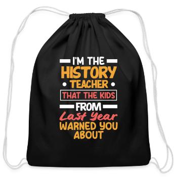 Funny Teacher Gift - Cotton Drawstring Bag - black - Front