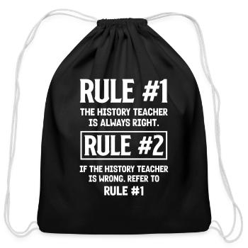 Funny Teacher Gift - Cotton Drawstring Bag - black - Front