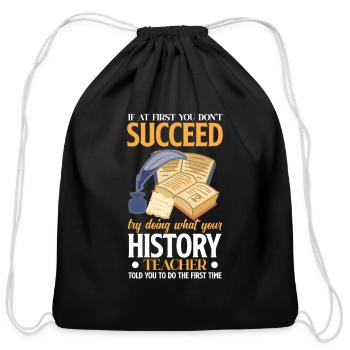 Funny Teacher Gift - Cotton Drawstring Bag - black - Front