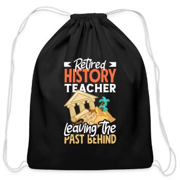 Funny Teacher Gift - Cotton Drawstring Bag - black - Front