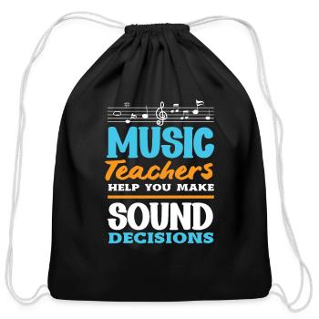 Funny Teacher Gift - Cotton Drawstring Bag - black - Front