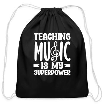 Funny Teacher Gift - Cotton Drawstring Bag - black - Front