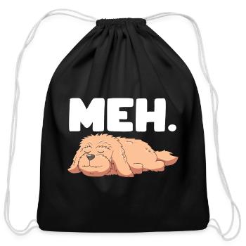 Funny Shih Tzu Dog Lover Pet Puppy Meh - Cotton Drawstring Bag - black - Front