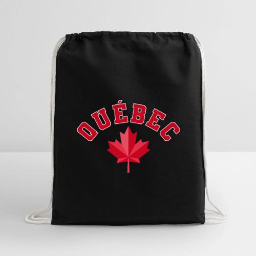 Quebec with maple leaf - Cotton Drawstring Bag