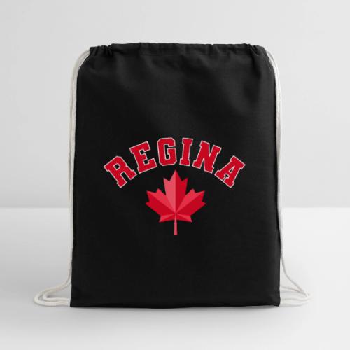 Regina with maple leaf - Cotton Drawstring Bag