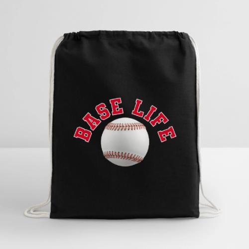 Baseball: Base Life Vibes - Cotton Drawstring Bag