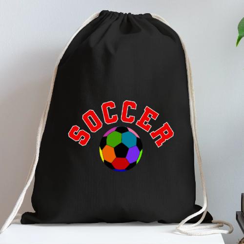 Soccer: Colorful Kick - Cotton Drawstring Bag