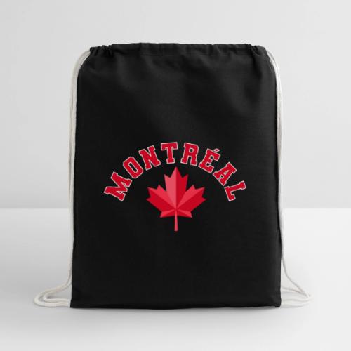 Montréal with maple leaf - Cotton Drawstring Bag