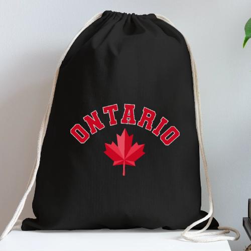 Ontario with maple leaf - Cotton Drawstring Bag