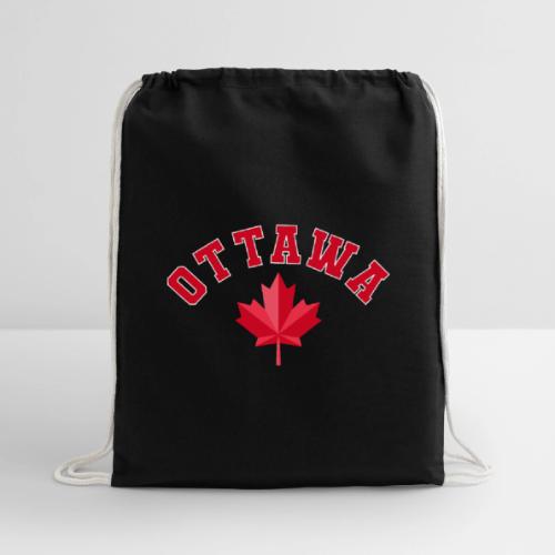 Ottawa with maple leaf - Cotton Drawstring Bag