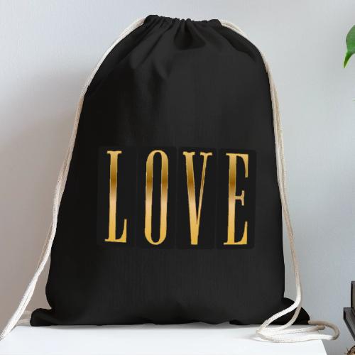 Golden Love - Cotton Drawstring Bag