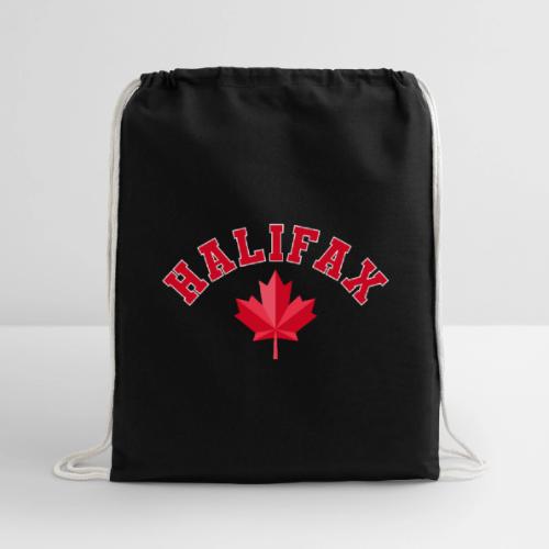 Halifax with maple leaf - Cotton Drawstring Bag