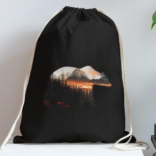 Canada Bear: fiery tones - Cotton Drawstring Bag