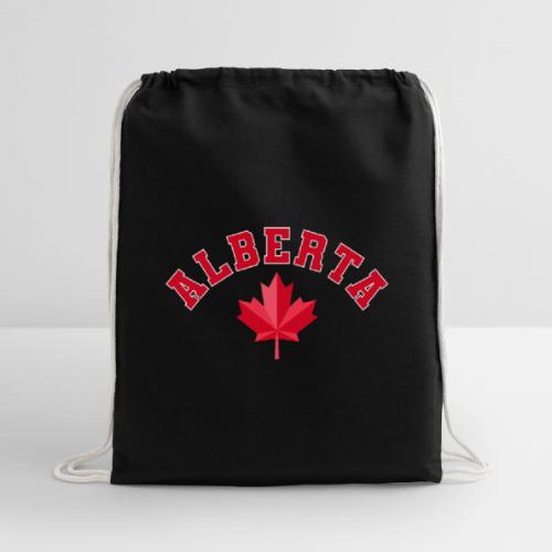 Alberta with maple leaf - Cotton Drawstring Bag