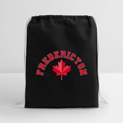 Fredericton with maple leaf - Cotton Drawstring Bag