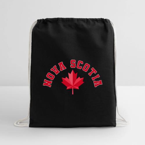 Nova Scotia with maple leaf - Cotton Drawstring Bag