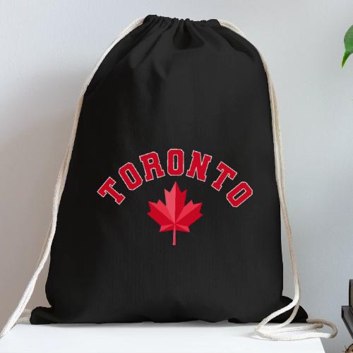 Toronto with maple leaf - Cotton Drawstring Bag