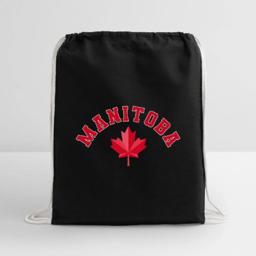 Manitoba with maple leaf - Cotton Drawstring Bag