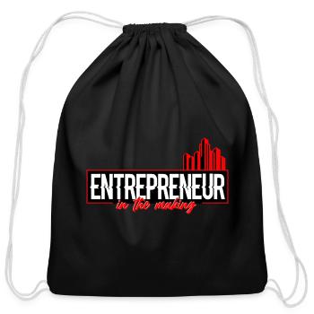Entrepreneur In The Making - Cotton Drawstring Bag - black - Front