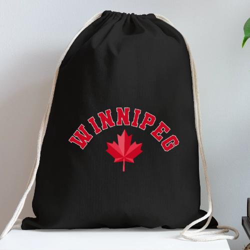 Winnipeg with maple leaf - Cotton Drawstring Bag