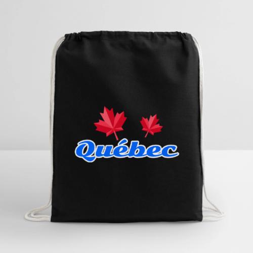Québec with two red maple leaves - Cotton Drawstring Bag