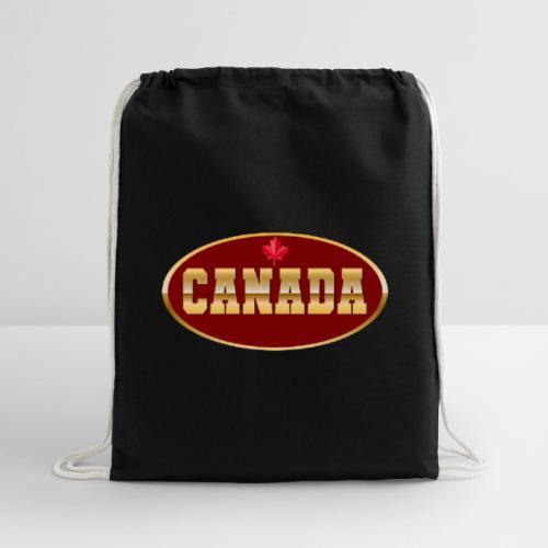 Canada in golden letters - Cotton Drawstring Bag