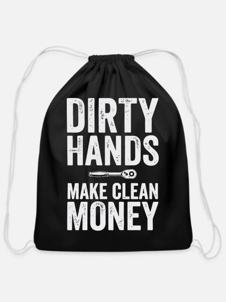 Mechanic Humor - Cotton Drawstring Bag - black