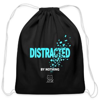 Distracted by Nothing - Cotton Drawstring Bag - black - Front