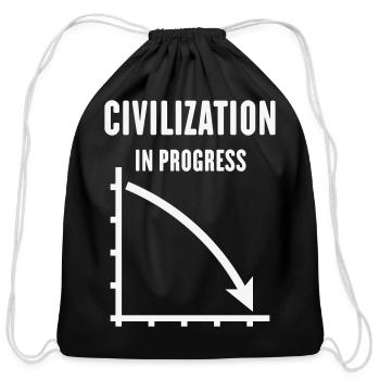 Civilization In Progress (No Future / White) - Cotton Drawstring Bag - black - Front