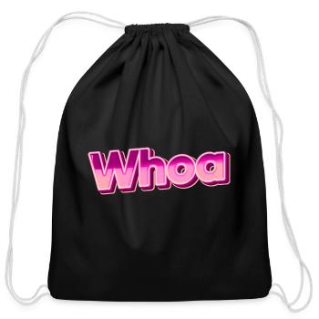 woah surprise - Cotton Drawstring Bag - black - Front