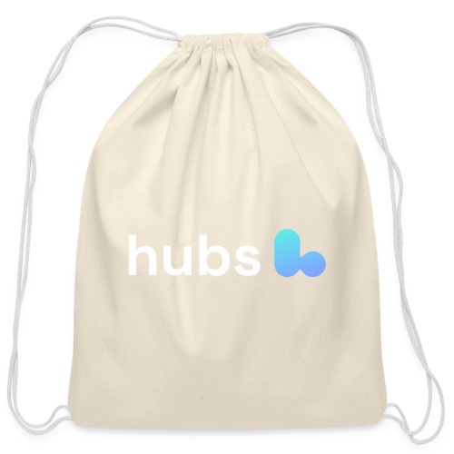 Hubs Logo White - Cotton Drawstring Bag